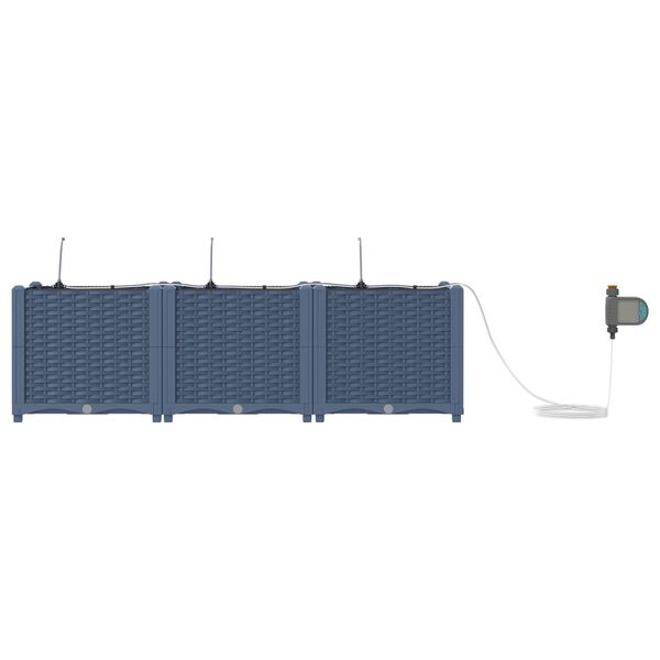 vidaXL Z&aacute;hradn&yacute; kvetin&aacute;č 3 pcs Biely 120 x 40 x 37,5 cm Plast