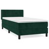 vidaXL Posteľn&yacute; r&aacute;m boxsping s matracom tmavozelen&yacute; 90x190 cm zamat