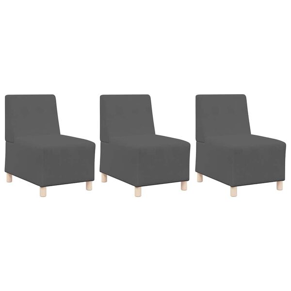 vidaXL Bezrúčková modulárna sofa jednotka 3 pcs Tmavo šedá