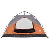 vidaXL Kempingový stan kupola 2 osoby sivo-oranžový rýchloupínací