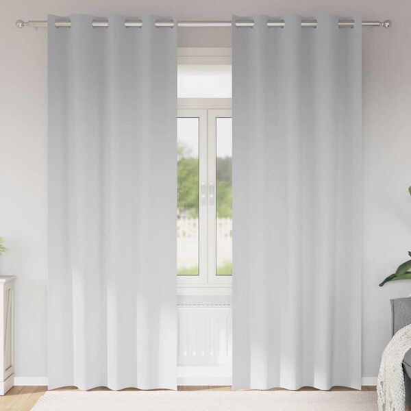 vidaXL Záclony na zatemnenie s krúžkami 2 pcs Bledá šedá 225 x 140 cm
