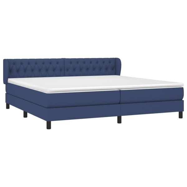 vidaXL Boxspring posteľ s matracom modrá 200x200 cm látka