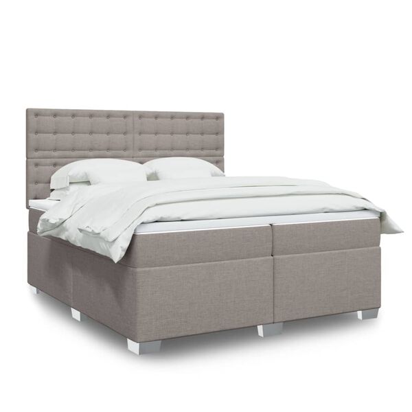 vidaXL Boxspring posteľ s matracom sivohned&yacute; 200x200 cm l&aacute;tka