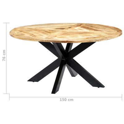 vidaXL Jedálenský stôl okrúhly 150x76 cm masívne mangovníkové drevo