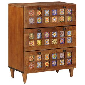 vidaXL Serv&iacute;rovacia skriňa Orech 60 x 33,5 x 75 cm Mas&iacute;vne mango drevo