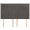 vidaXL Čelo postele so z&aacute;hybmi tmavosiv&eacute; 147x16x118/128 cm zamat
