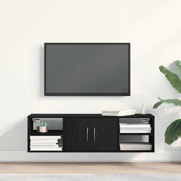 vidaXL Stenn&aacute; polica Čierny dub 140 x 41 x 75 cm Kompozitn&eacute; drevo