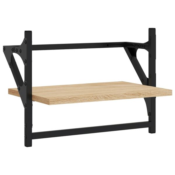 vidaXL N&aacute;stenn&eacute; police s tyčami 2 ks dub sonoma 40x25x30 cm