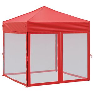vidaXL Skladac&iacute; p&aacute;rty stan s bočn&yacute;mi stenami červen&yacute; 2x2 m