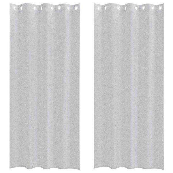 vidaXL Voile z&aacute;clona 2 pcs Svetlosiv&aacute; 245 x 140 cm Polyester