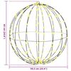 vidaXL Lopta s 192 LED-i Tepl&aacute; biela 59,5 x 59,5 x 63 cm Kov