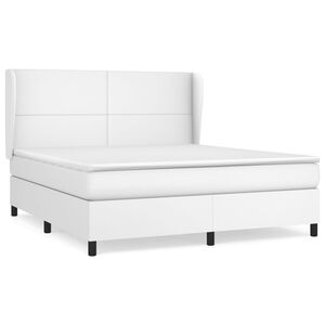 vidaXL Boxspring posteľ s matracom biela 180x200 cm umel&aacute; koža