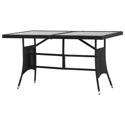 vidaXL Záhradný stôl čierny 140x80x74 cm polyratanový