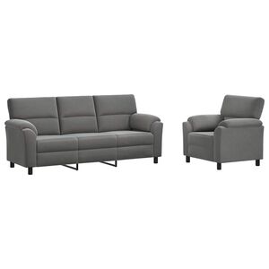 vidaXL Sada pohoviek 2 pcs Tmavosiv&aacute; Zamat