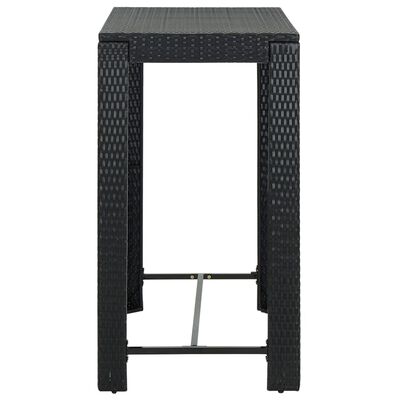 vidaXL Záhradný barový stolík čierny 100x60,5x110,5 cm polyratanový