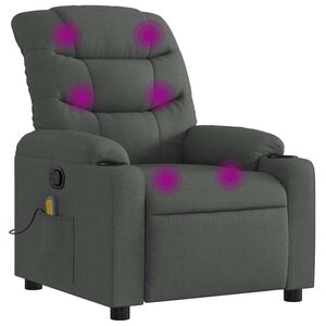 vidaXL Mas&aacute;žne kreslo s polohovac&iacute;m mechanizmom, tmavosiv&aacute; l&aacute;tka