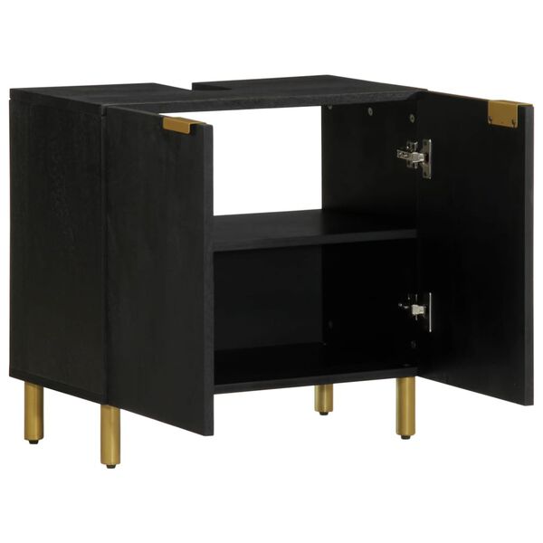 vidaXL K&uacute;peľňov&aacute; skrinka um&yacute;vadlo čierna 62x33x58 cm kompozitn&eacute; drevo