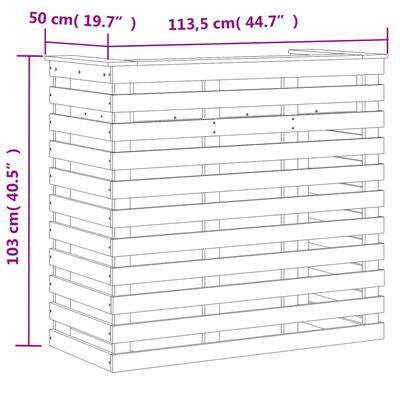 vidaXL Vonkajší barový stolík 113,5x50x103 cm borovicový masív