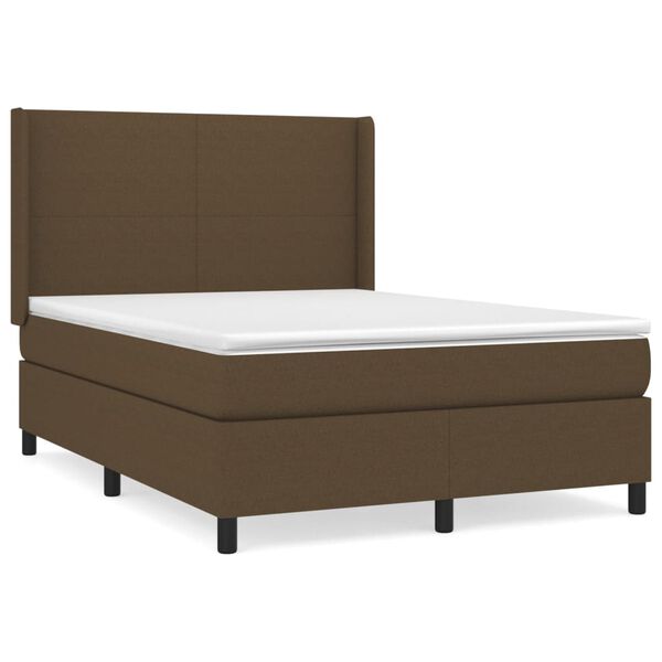 vidaXL Boxspring posteľ s matracom tmavohned&aacute; 140x200 cm l&aacute;tka