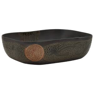 vidaXL Um&yacute;vadlo na dosku čierne obdĺžnikov&eacute; 48x37,5x13,5 cm keramick&eacute;