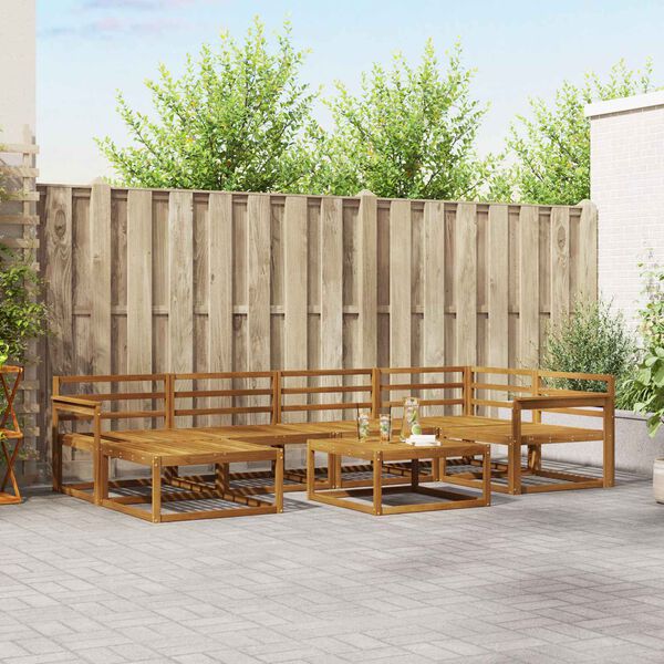 vidaXL Z&aacute;hradn&aacute; s&uacute;prava gaučov 7 pcs Pr&iacute;rodn&aacute; Pevn&eacute; ak&aacute;ciov&eacute; drevo