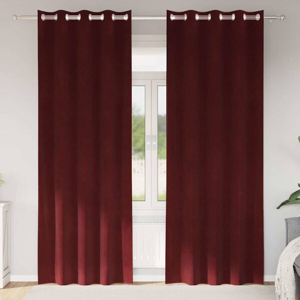 vidaXL Zatemňovacie závesy 2 pcs Víno červené 140 x 245 cm Zamat