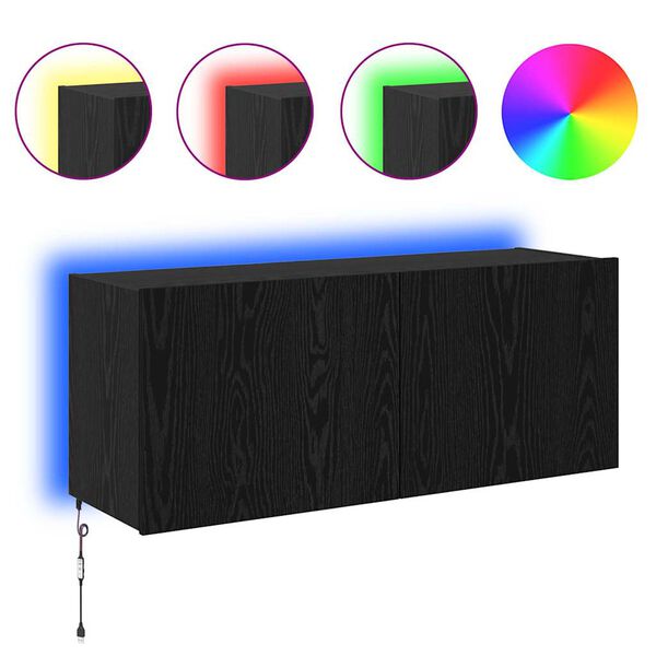 vidaXL TV n&aacute;stenn&aacute; skriňa Čierny dub 100 x 35 x 41 cm Kompozitn&eacute; drevo