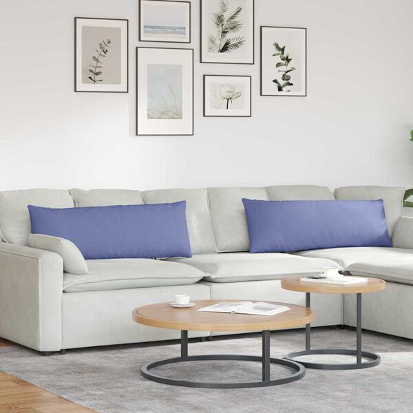 vidaXL Vankúše na pohovku 2 pcs Modrá 120 x 40 cm látka