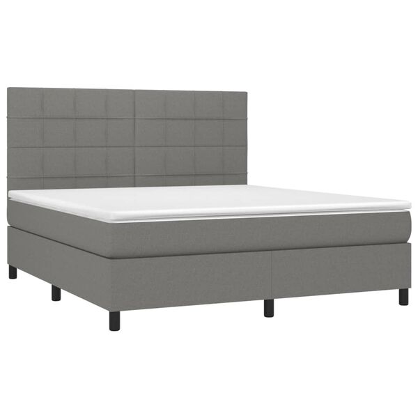vidaXL Boxspring posteľ s matracom tmavosiv&aacute; 160x200 cm l&aacute;tka