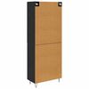 vidaXL Highboard 2 pcs Čierny dub Kon&scaron;trukčn&eacute; drevo a sklo