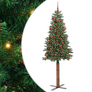 vidaXL &Uacute;zky vianočn&yacute; stromček s 300 LED-i so stojanom Zelen&aacute; 180 cm