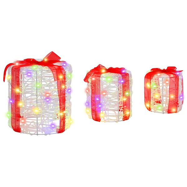 vidaXL Dekor&aacute;cia Darčekovej &Scaron;katule 3 pcs farebn&eacute; 20 x 20 x 21 cm