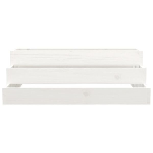 vidaXL Kvetináč biely 80x80x27 cm borovicový masív