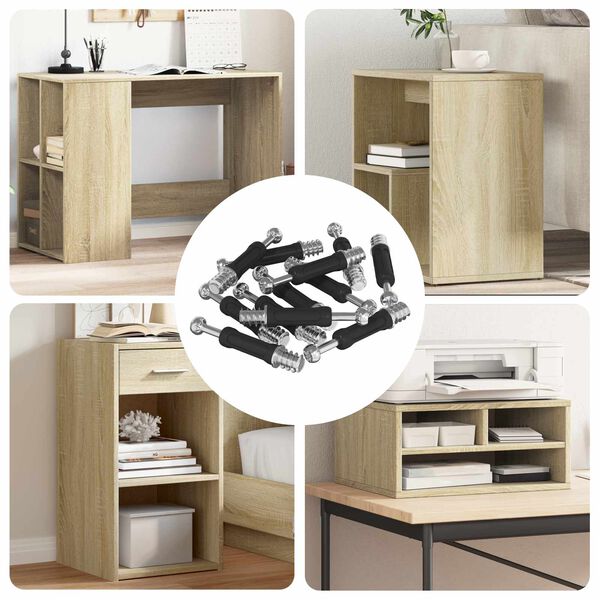 vidaXL Kladkov&yacute; z&aacute;mok skrutka 12 pcs Strieborn&aacute; a čierna M6 x 40 mm