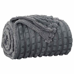vidaXL Deka Tmavo &scaron;ed&aacute; 240 x 220 cm 9.41 kg Fl&iacute;s