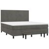 vidaXL Posteľn&yacute; r&aacute;m boxspring s matracom tmavosiv&yacute; 180x200 cm zamat