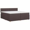 vidaXL Posteľ boxspring s matracom Tmavohned&aacute; 200 x 200 cm L&aacute;tka
