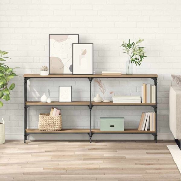 vidaXL Konzolový stôl Remeselný dub 150 x 29 x 75 cm