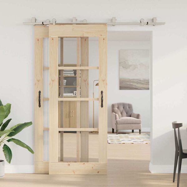 vidaXL Kovanie na posuvné dvere 200 cm, nehrdzavejúca oceľ, strieborné