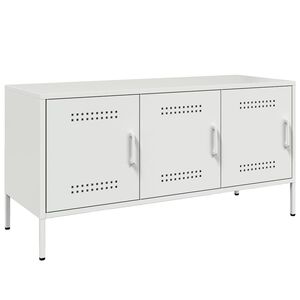 vidaXL TV skrinka biela 100,5x39x50,5 cm oceľ