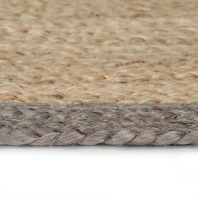 vidaXL Ručne vyrobený jutový koberec so sivými okrajmi 90 cm