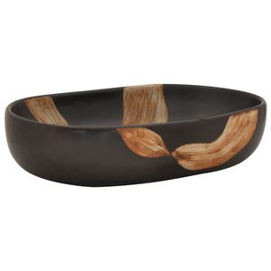 vidaXL Um&yacute;vadlo na dosku čierne ov&aacute;lne 59x40x14 cm keramick&eacute;