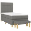 vidaXL Boxspring posteľ s matracom tmavosiv&aacute; 90x200 cm l&aacute;tka