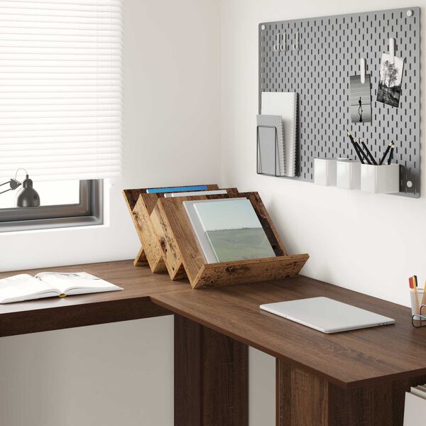 vidaXL Reg&aacute;l na časopisy s poličkou Star&eacute; drevo 53 x 40 x 28.5 cm