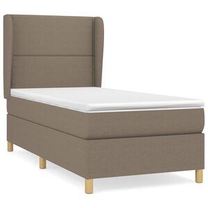 vidaXL Posteľn&yacute; r&aacute;m boxspring s matracom sivohned&yacute; 90x190 cm l&aacute;tka