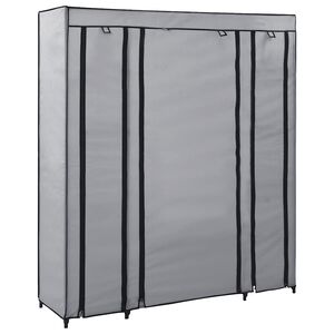 vidaXL &Scaron;atn&iacute;k s priehradkami a tyčami siv&yacute; l&aacute;tkov&yacute; 150x45x176 cm