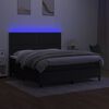 vidaXL Posteľ boxsping s matracom a LED čierna 180x200 cm l&aacute;tka