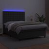 vidaXL Boxspring posteľ s matracom a LED čierny 140x190 cm umel&aacute; koža