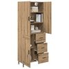 vidaXL Highboard 2 pcs Remeseln&yacute; dub Drevovl&aacute;knit&aacute; doska a sklo
