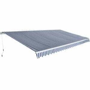 vidaXL Skladacia mark&iacute;za, manu&aacute;lna 600 cm, modr&aacute;/biela